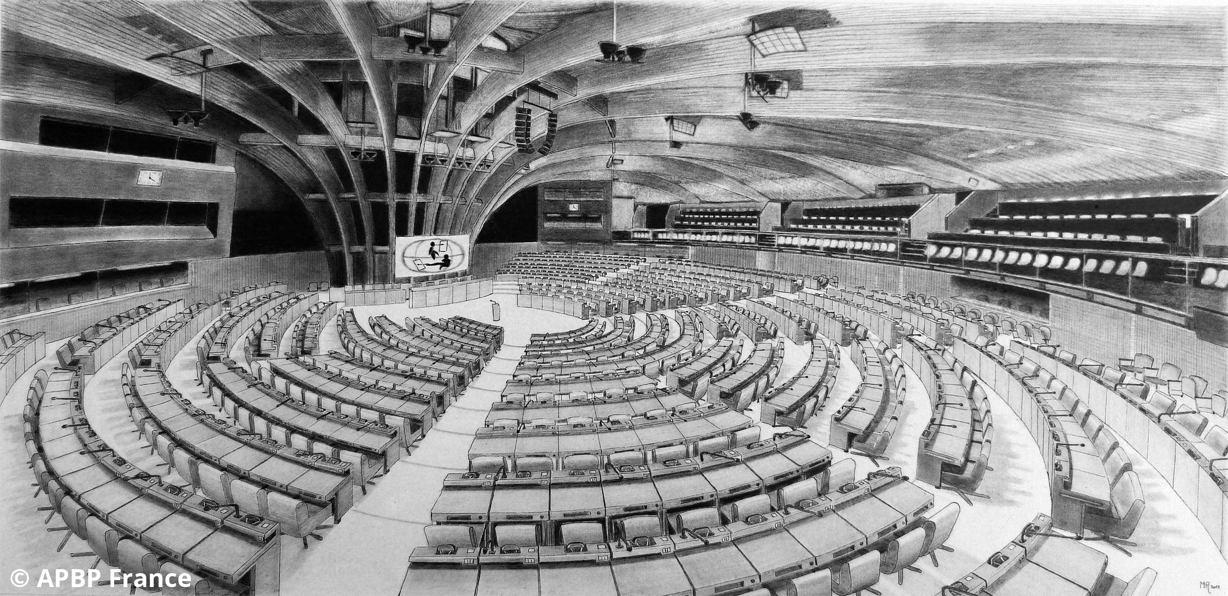 Oeuvre Marcel Rossé - L'hémicycle du Conseil de l'Europe