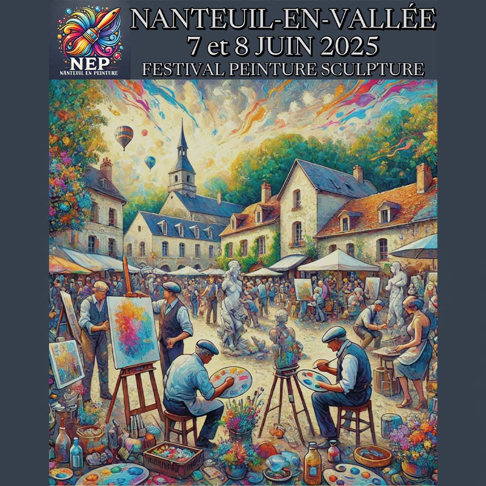 Arnaud Dubarre, démonstration au Festival de Peinture et Sculpture de Nanteuil-en-Vallée, juin 2025