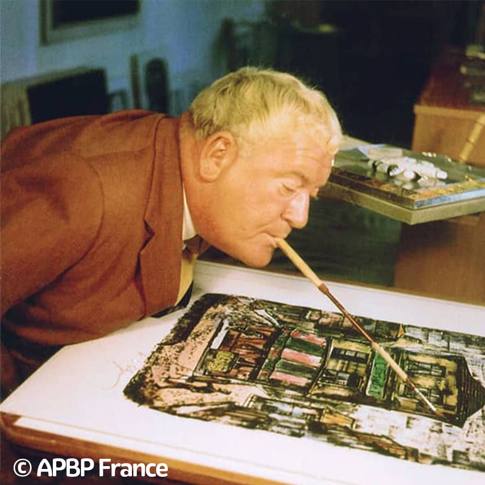Portrait d’Arnulf Erich Stegmann, fondateur de l’Association internationale des artistes peignant de la bouche et du pied, septembre 2023