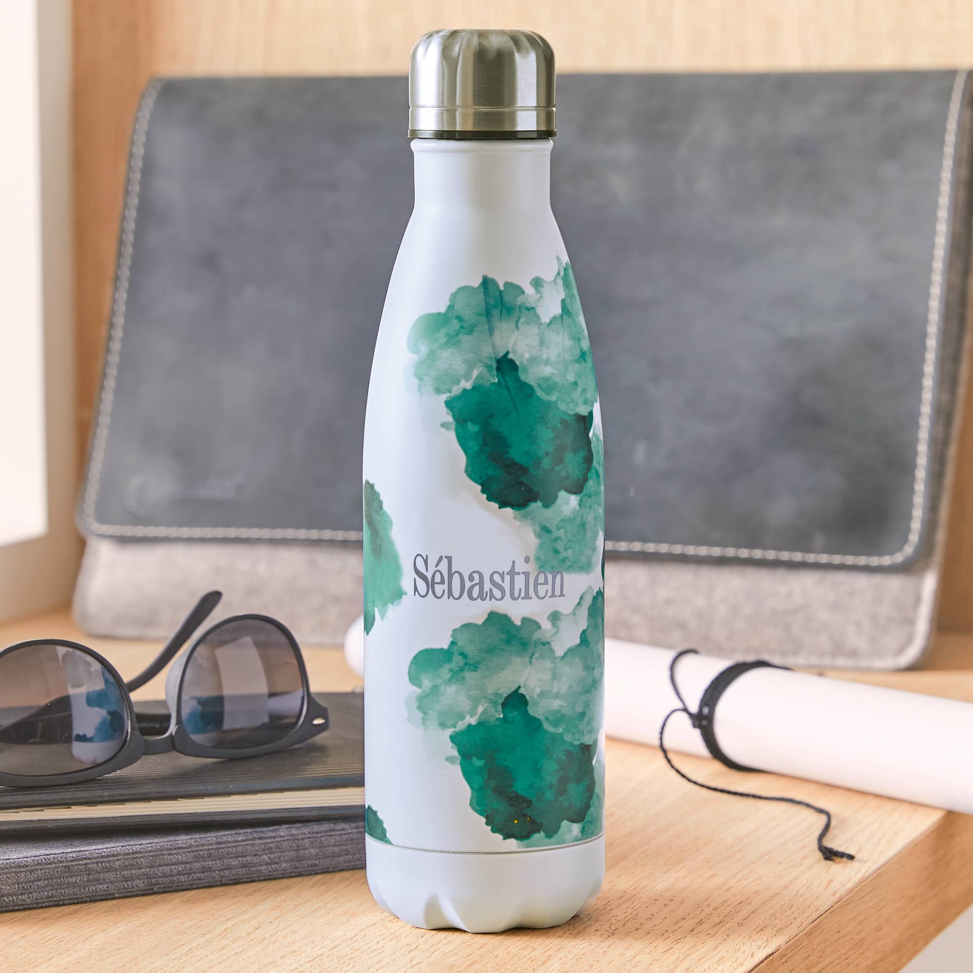 Bouteille isotherme Rêve bleu personnalisable, conservation des boissons, idée cadeau enseignant