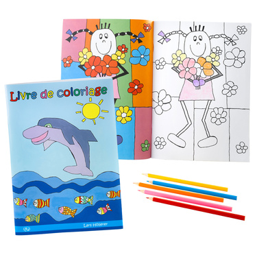 Livre de coloriage enfant et 12 crayons