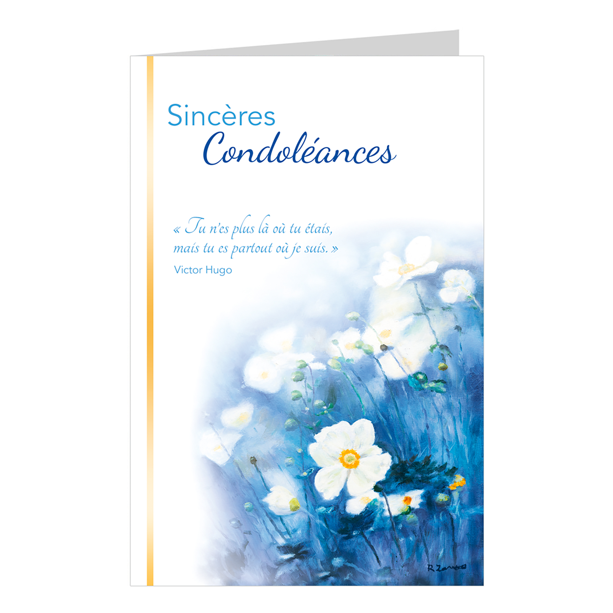 Carte de condoléances bleuets à personnaliser –
