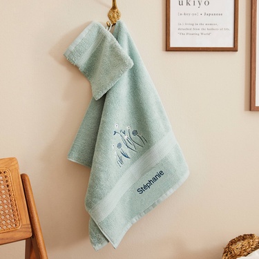 Serviette et gant vert Céladon