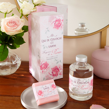 Coffret eau de Cologne à la rose