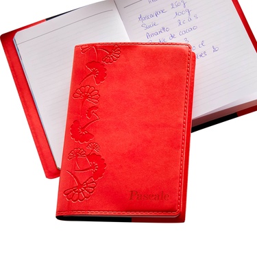 Carnet de notes rouge corail