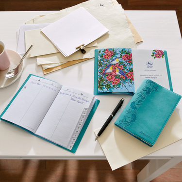 Carnet d'adresses bleu turquoise 