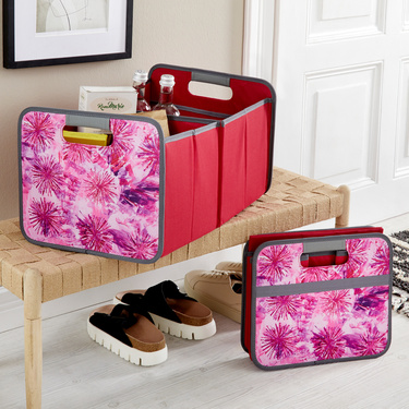 Casier de rangement pliable Fleurs roses