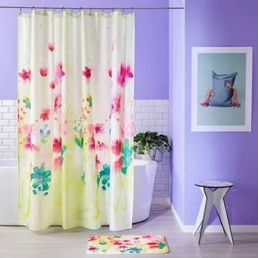 Rideau de douche et tapis de bain 