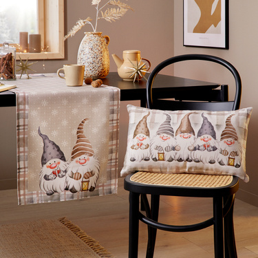 Chemin de table et coussin Lutins