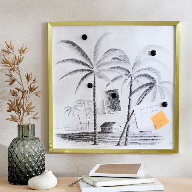 Tableau Toile Panoramique – Plage Des Caraïbes Sous Les Palmiers – 120x40 Cm, Impression Haute Qualité, Fabriqué En Allemagne