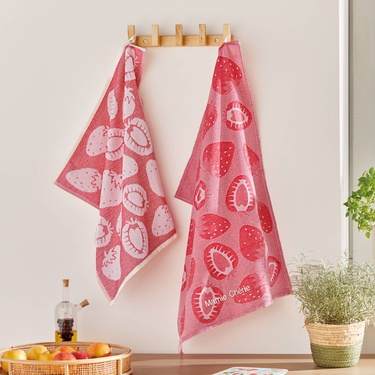 Serviette Fraises, lot de 2