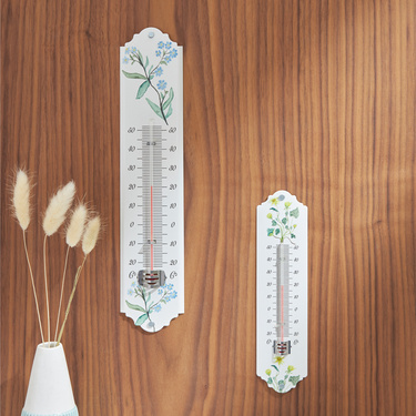 Thermomètre fleuri, lot de 2