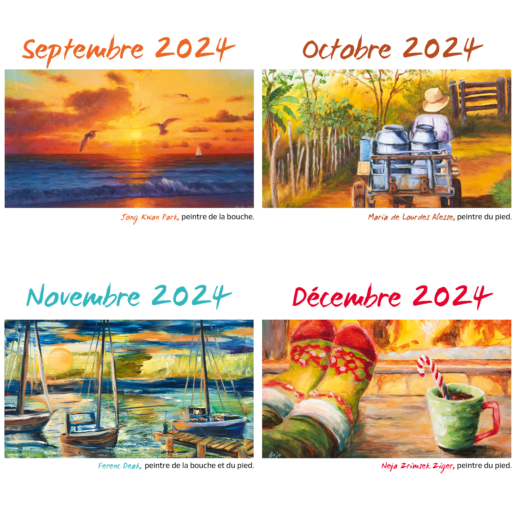 1 Set Calendrier Cartes Postales Paysage 2024 Calendrier - Temu