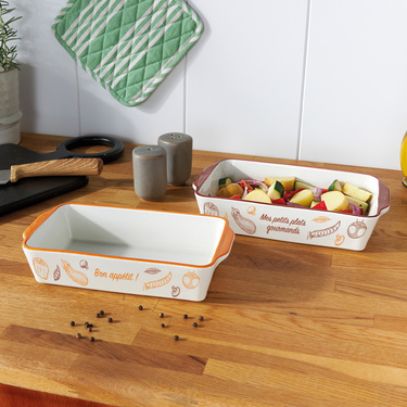 Mini plat à four Gourmandises, lot de 2 