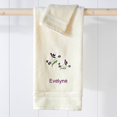 Serviette et gant écrus