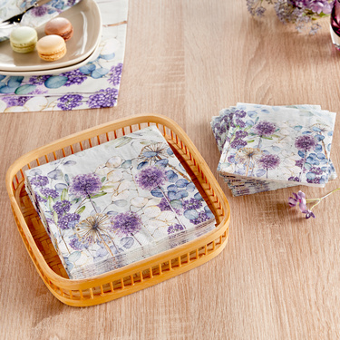 Serviettes cocktail et lunch Allium, lot de 40