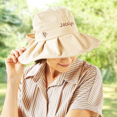 Chapeau à visière beige femme 
