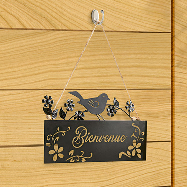 Plaque de porte Bienvenue 