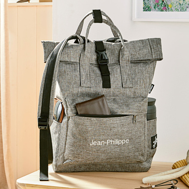 Sac à dos gris chiné 