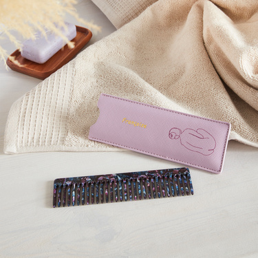 Peigne avec étui femme mauve 