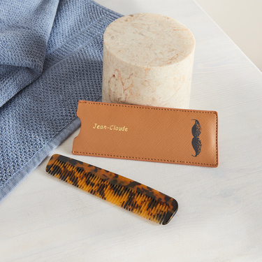 Peigne avec étui homme marron 